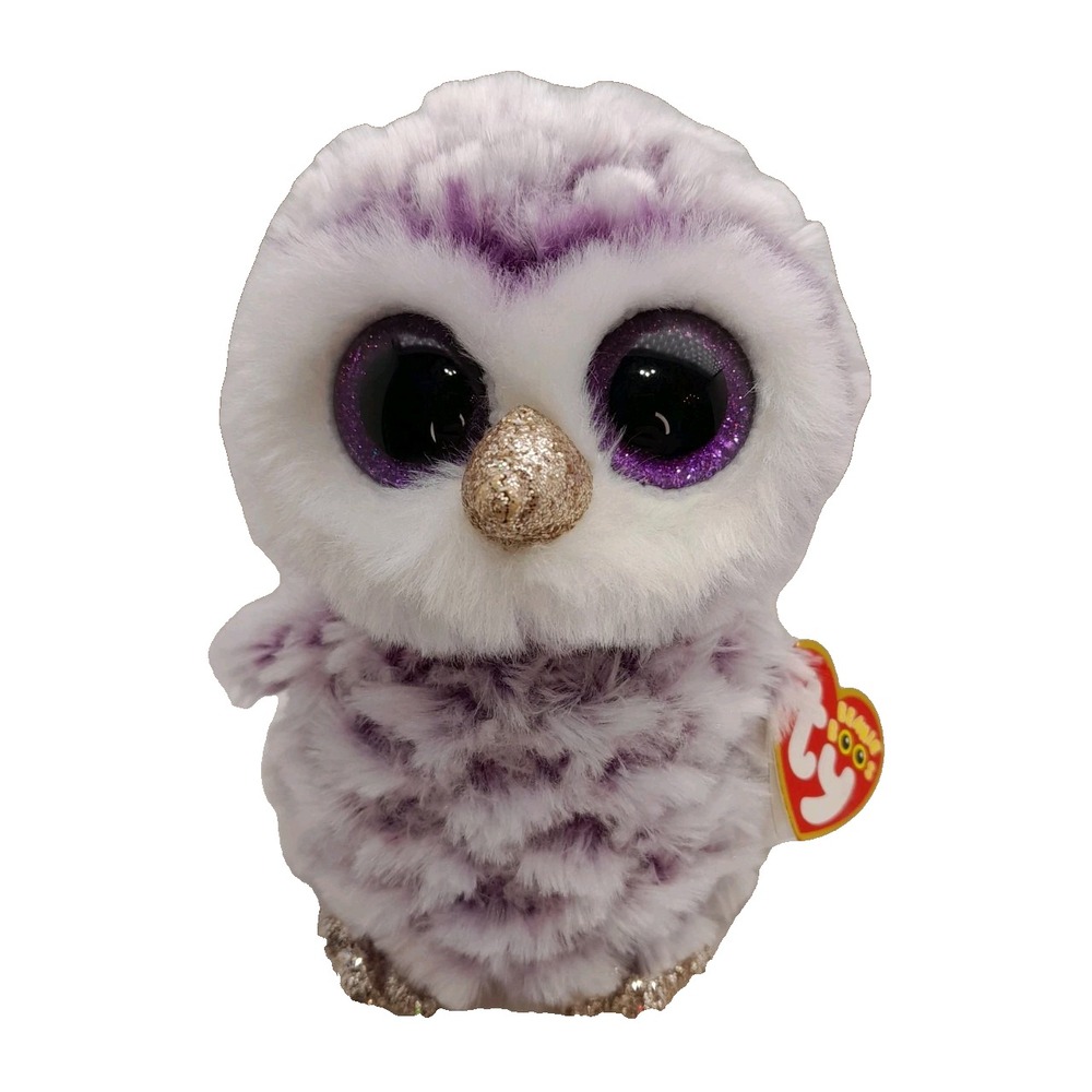 TY Beanie Boos Moonlight the Purple Owl 6 Inch Glitter Eyes Plush Toy